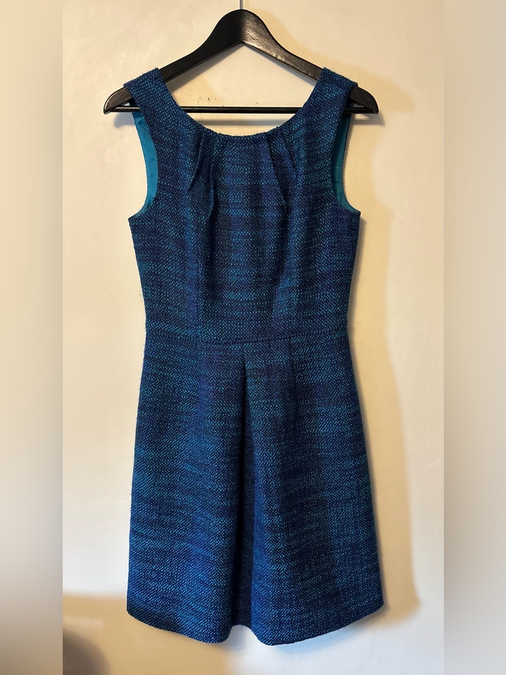 TRINA TURK Turquoise Blue Tweed Knit Dress Size 2